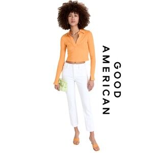 GOOD AMERICAN Women's Good Straight Raw Hem Jeans Size 12 (31)